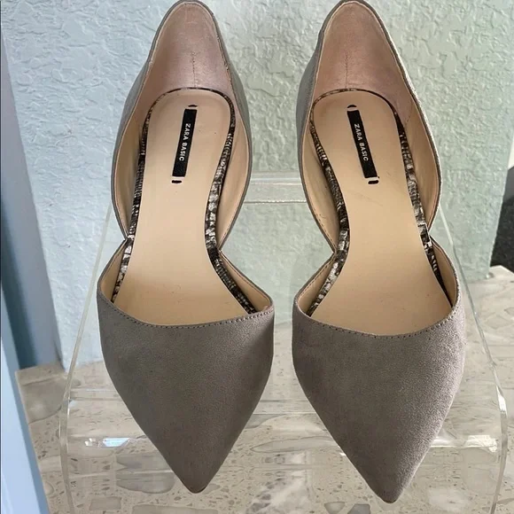 ZARA grey suede kitten heels Excellent - Picture 9 of 9